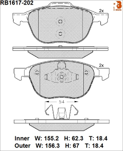 R BRAKE RB1617202